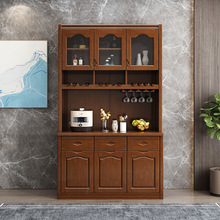 现代中式实木餐边柜单面酒柜茶水柜组合靠墙多功能客厅收纳储物柜