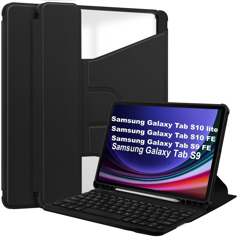 Suitable for Samsung Tab S10Lite Bluetooth Keyboard Protective Cover S10Fe 360 ° Rotating Leather Case Keyboard
