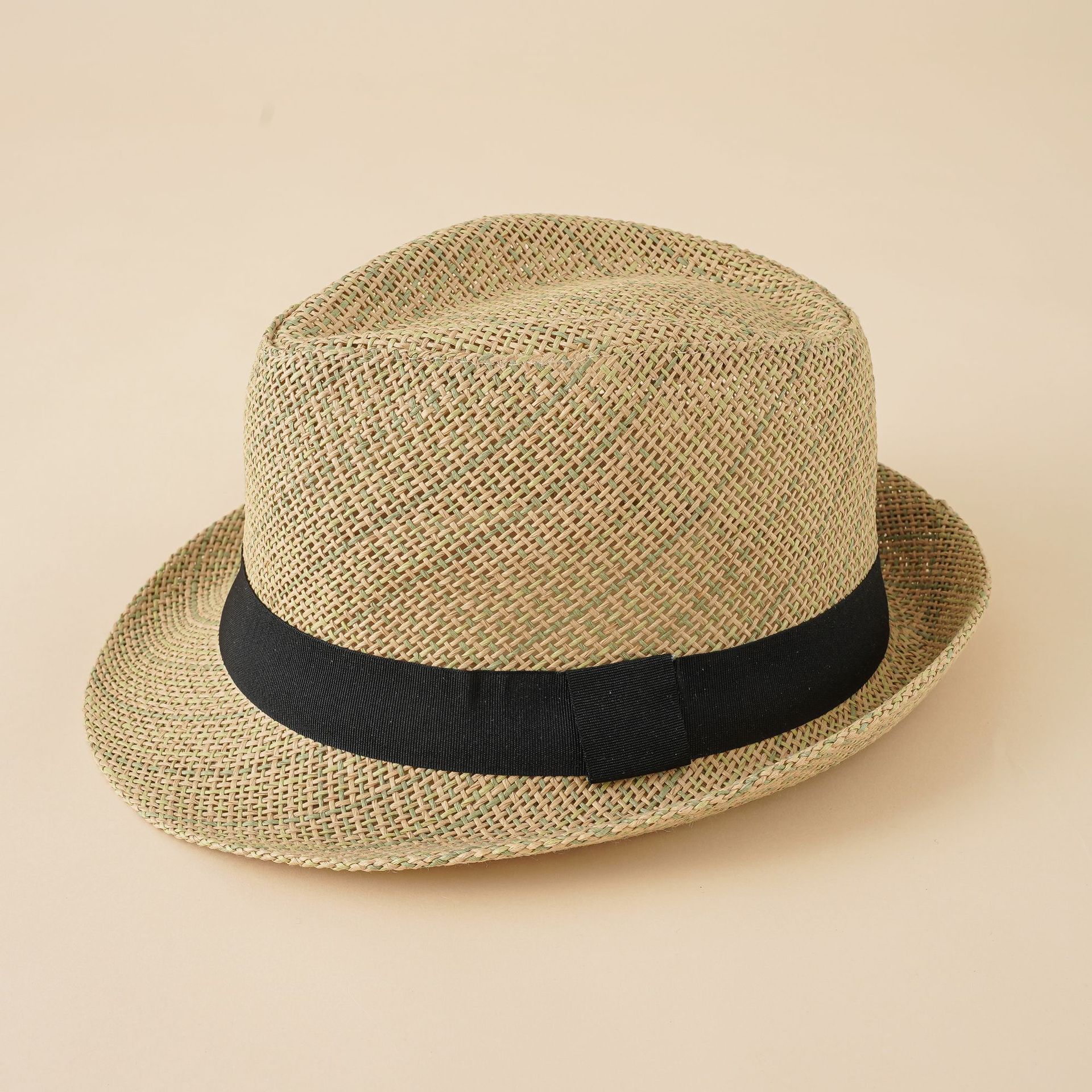 Flat Top Jazz Sombrero estilo neutral vacaciones de verano sombrero de paja playa sombrero sombrilla sombrero de copa británico