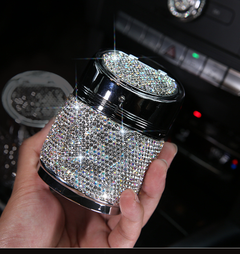 Car interior decoration diamond car ashtray Internet-famous goddess multi-functional fashion luxury car products