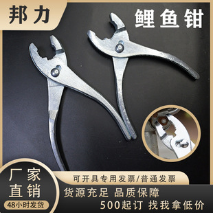 Processing and Customization Manufacturer Direct Supply of Long Threaded Steel Galvanized Carp Pliers Pipe Repair Pliers 3inch Anti-Slip Glossy Handle