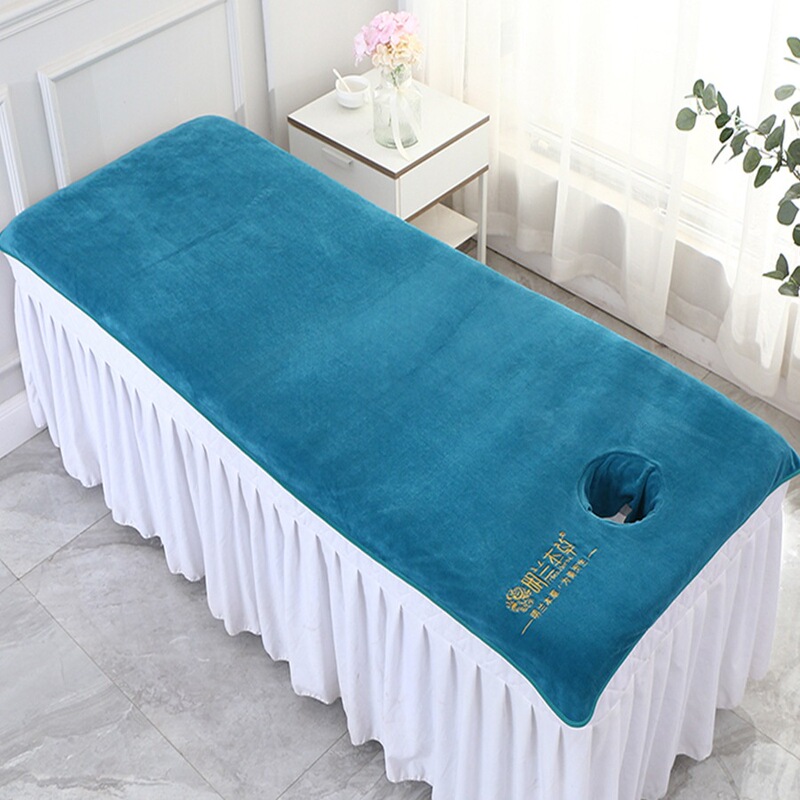 Beauty Salon Bed Sheet with Hole, Massage Therapy Face Pad, Large Bath Towel, Lint-Free Batch J^