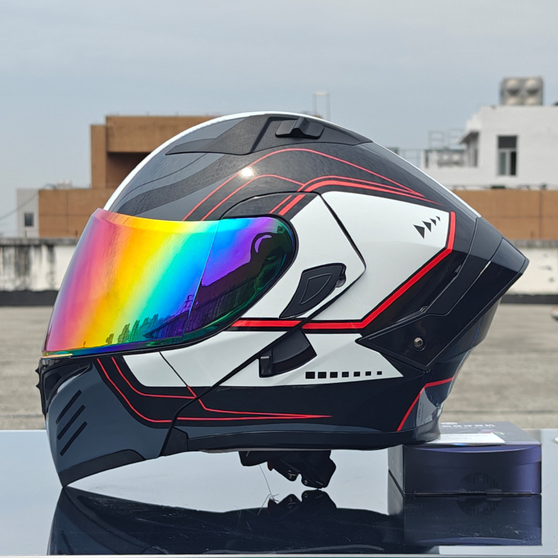 Orz nuevo casco de motocicleta casco para hombre casco para mujer locomotora casco completo Xia 3C certificado doble lente cuatro estaciones universal