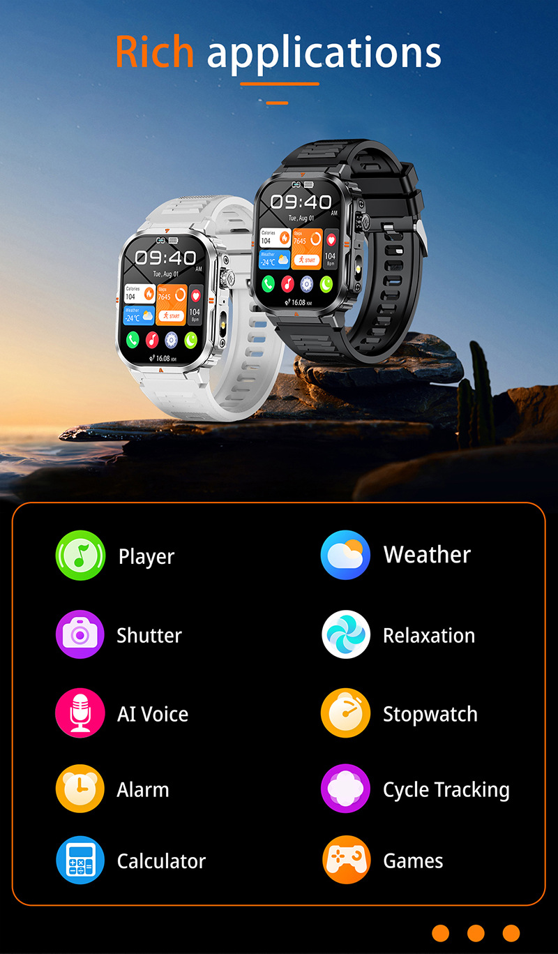 Montre connectée avec appels bluetooth écran hd et cardiofréquencemètre_voghion.com