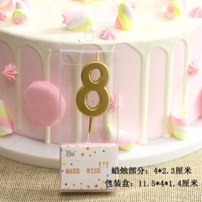デジタルキャンドルケーキデコレーションゴールデンデジタルベーキングロングポールスレッドクリスタル誕生日キャンドルパーティー雰囲気用品|undefined