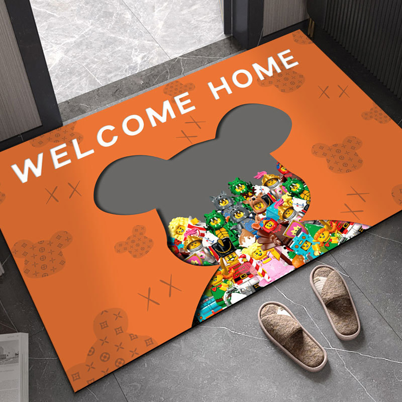 Leather Entrance Door Floor Mat Pvc Wipeable and Washable Entrance Door Entrance Mat Non-Slip and Stain-Resistant Cuttable Mat