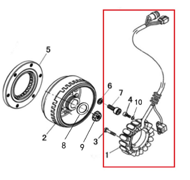 Single-Cylinder 600Cc Motorcycle Engine Stator Rare Earth Magnet Generator Hs700 Hs750 Compatible with Rare Earth Magnet Generator