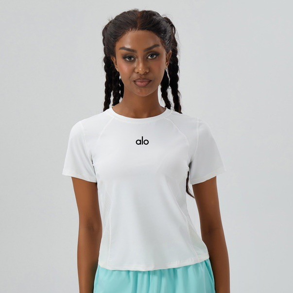 Brand Yoga Cross-Border Yoga Clothes Women's Tops High-End Short-Sleeved Quick-Drying Yoga Fitness Clothes Round Neck Tops Tight