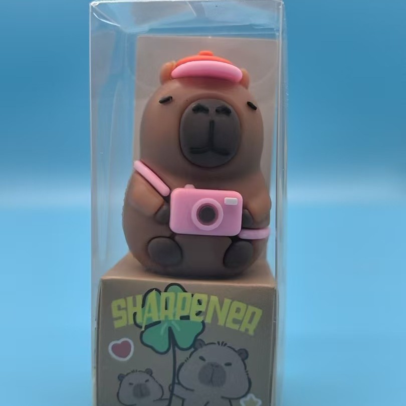 Capibara lápiz cortador de dibujos animados lápiz cortador de dibujos animados lápiz cortador de lápiz para niños lápiz cortador de lápiz para estudiantes lindo