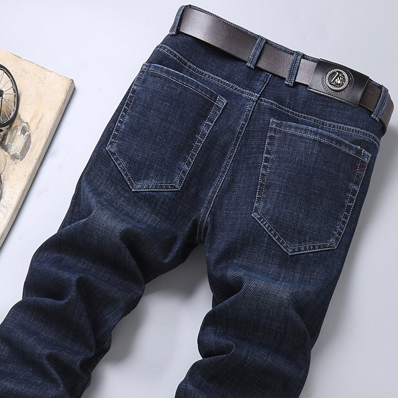 Dropshipping 2025 New High-Quality High-Waisted Men's Straight Loose Plus-Size Business Casual Jeans Wholesale