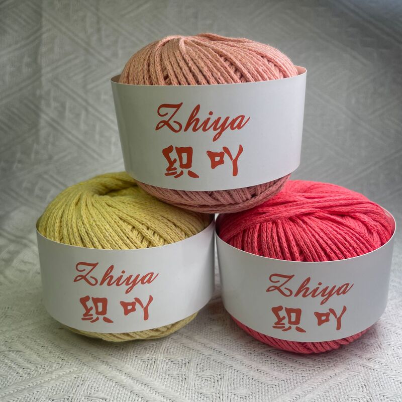 Combed Hollow Cotton Yarn 2mm Medium Thick Stiff Round Yarn for Handmade Knitting DIY Crochet Bags and More