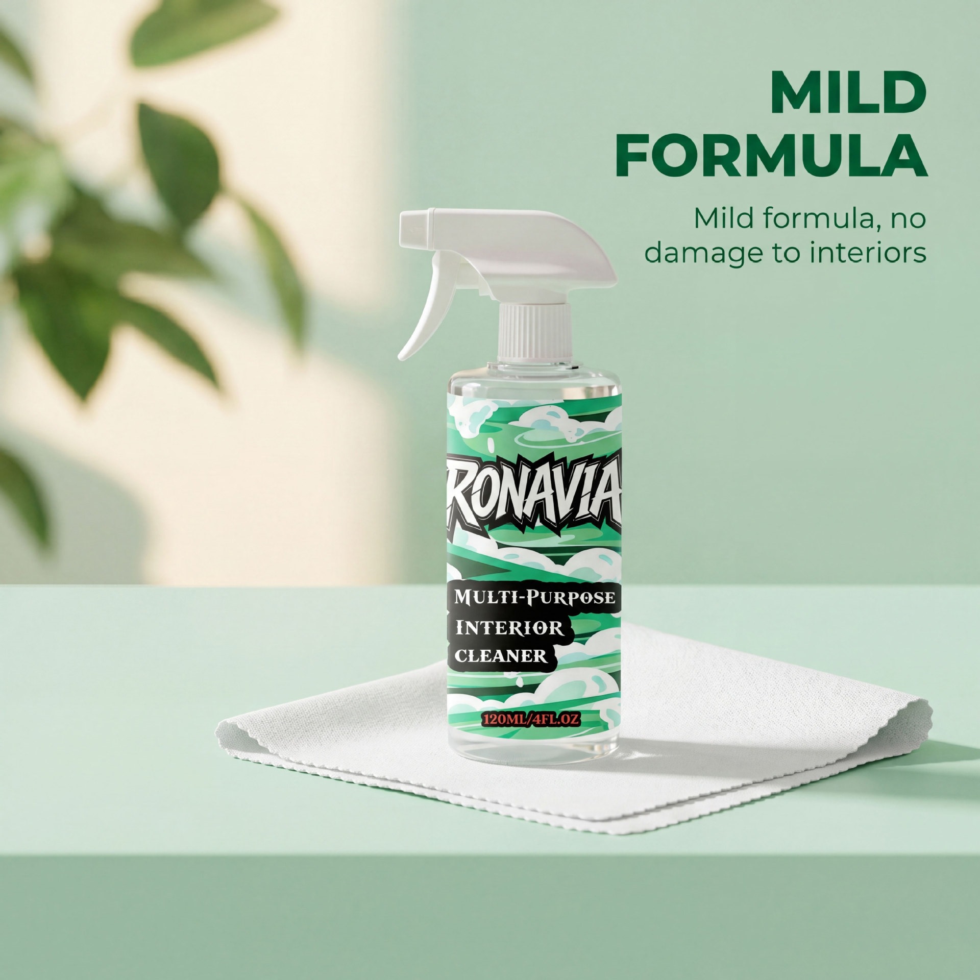 RONAVIA Car Interior Cleaner - Gentle formula suitable for multi-material car interior cleaning and maintenance, providing long-lasting shine