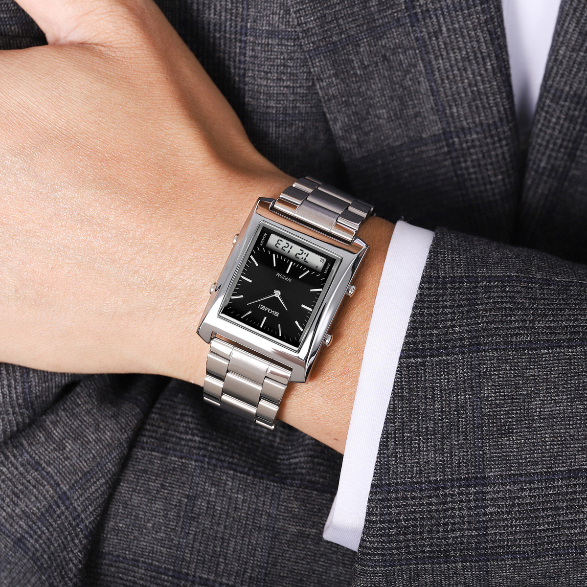 Momento cuadrado reloj de negocios de hombre multifuncional reloj impermeable comercio exterior al por mayor regalos personalizados fábrica de fuente