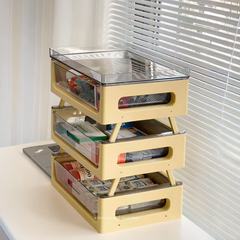 デスクトップ収納ボックス引き出し式コーヒーティーバッグ収納棚寮文房具整理ボックスオフィス雑貨棚
