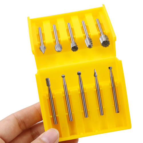 High-speed steel rotary file woodworking tool 10-piece combination set, carving file, root carving, core carving file