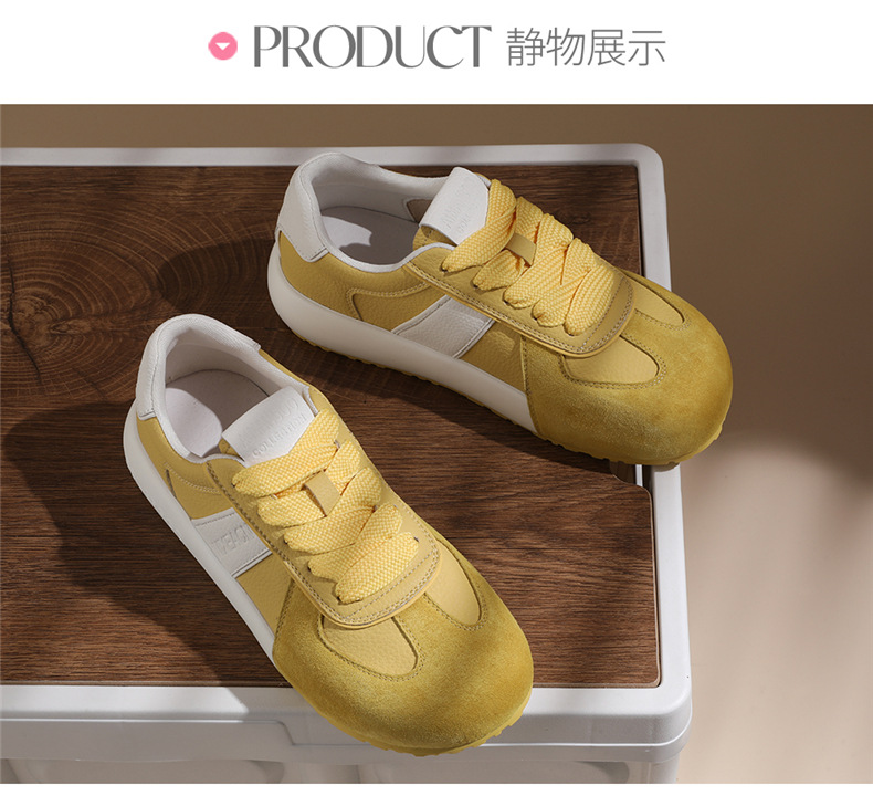 Giày sneaker nữ da thật lưới mỏng đế dày mũi tròn phong cách thể thao hè 2025 — JST 7115-1 trái cây xanh, JST 7115-1 màu vàng chi tiết 13