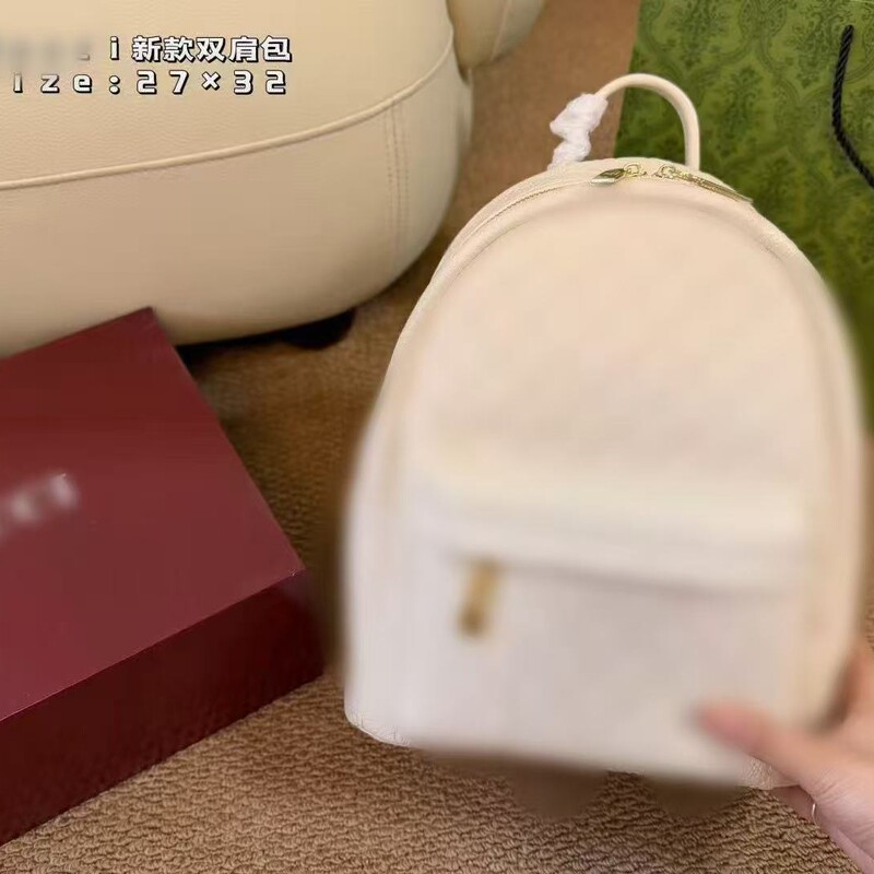 Gucci Backpack for Women, Lightweight Travel Bag, Niche Style, 2025 New Model, Pu Quilted Mini Backpack, New Design