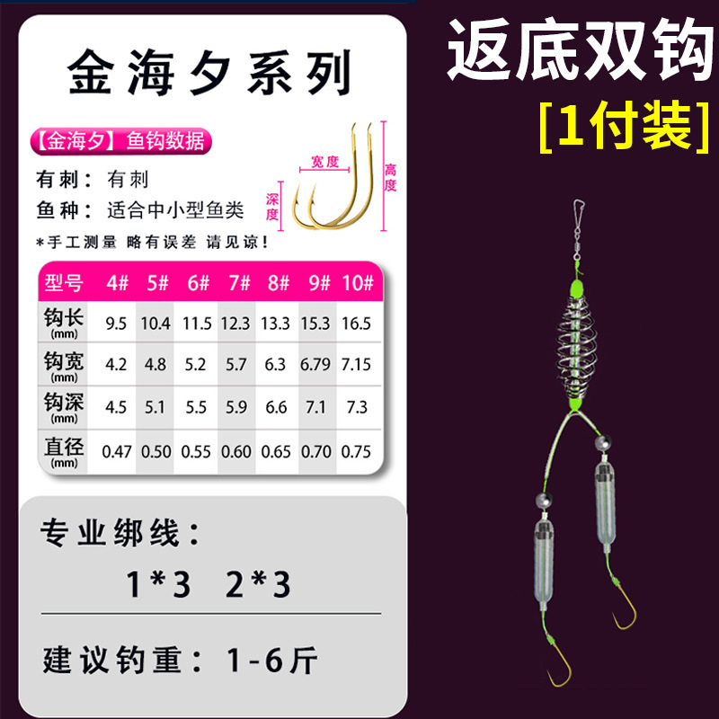 工場直販アンチローダブルフックフナ鯉結束完成品金海夕イセニ有刺底釣りセット釣具|undefined