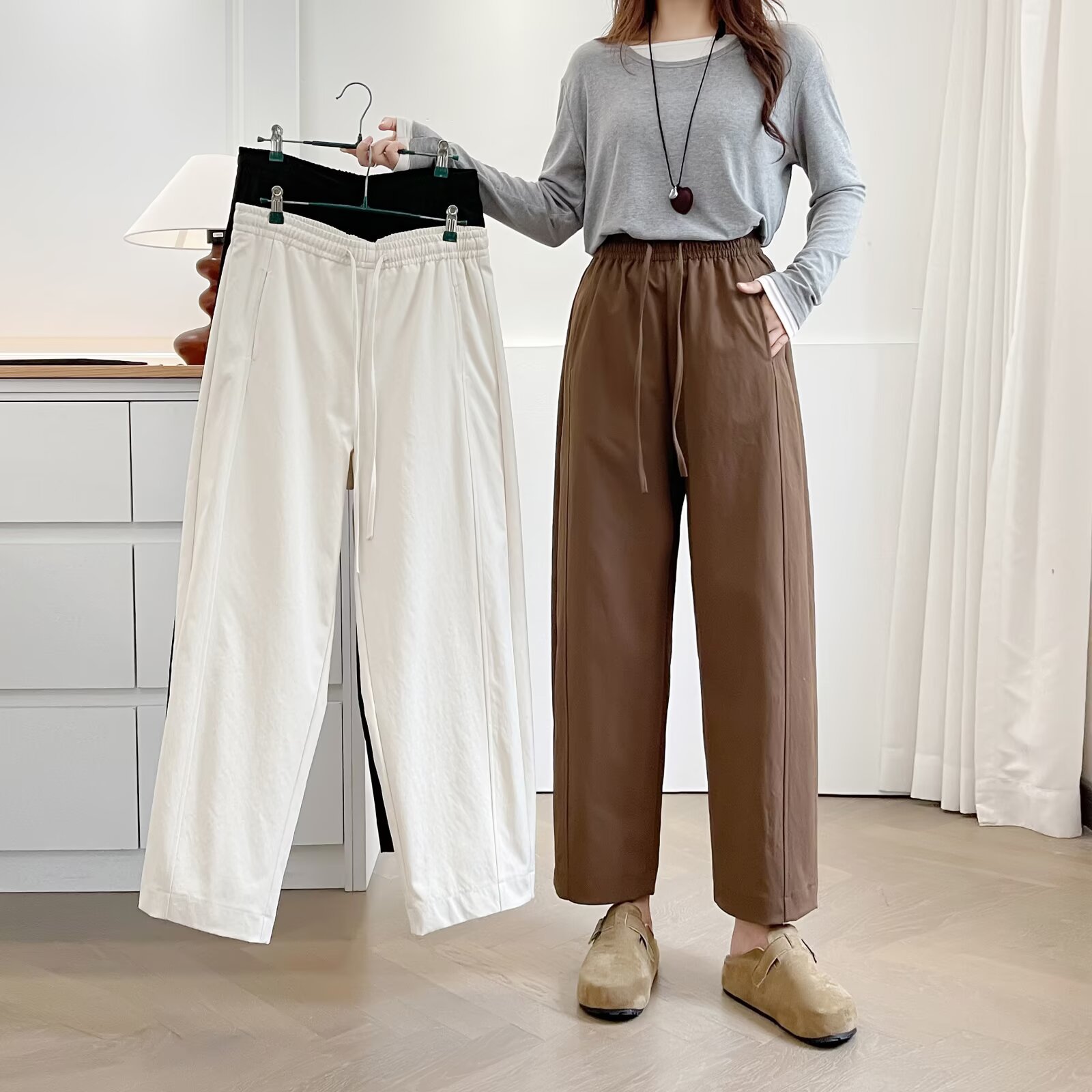 2025秋季新款胖MM大码女装休闲宽松时尚洋气阔腿气球裤 H55 8033