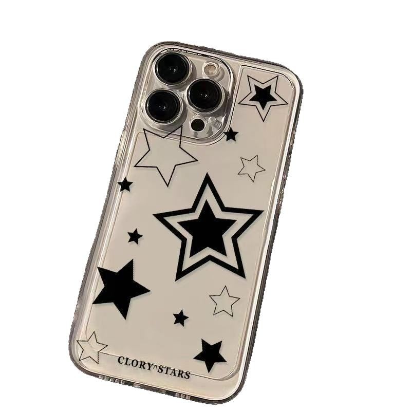 Funda para teléfono móvil iphone15promax para Europa y América 11 estrella de cinco puntas Apple 1 anti-caída 14pro Japón y Corea 13/12x