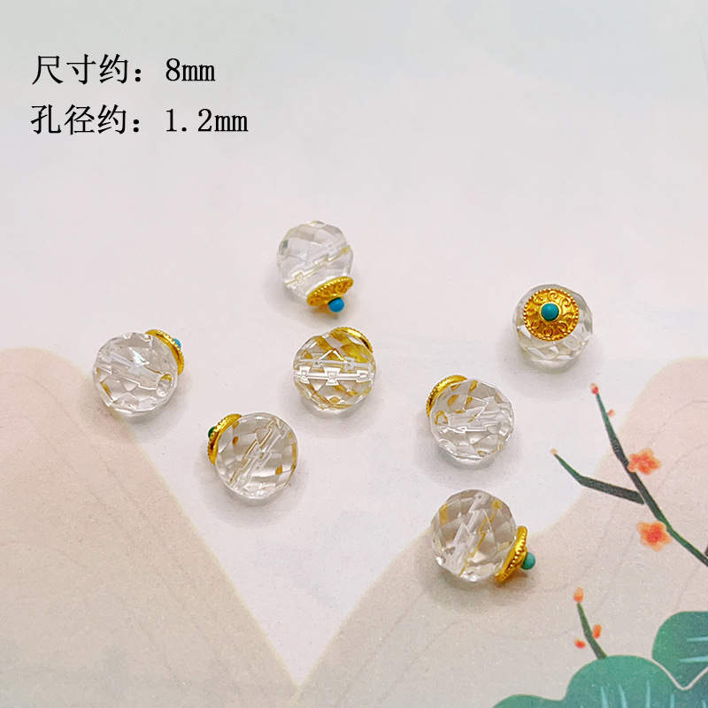 S925 Sterling Silver Gold-Plated Natural Turquoise Gourd-Shaped Fortune Bead DIY Jewelry Bracelet Pendant Spacer Bead Accessories