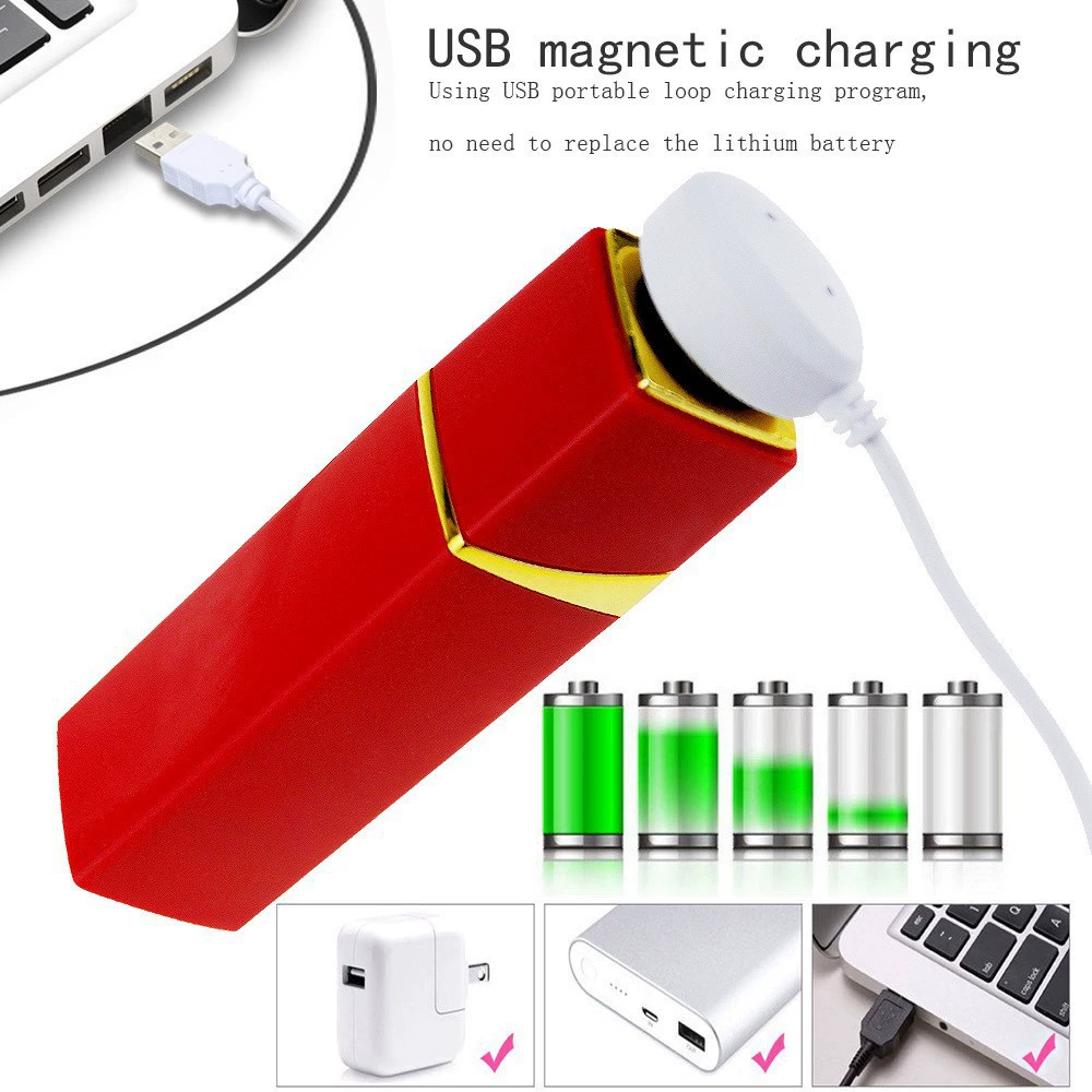 Мини-портативная имитационная помада секс-вибратор USB магнитная зарядка тихая клиторальная стимуляция мастурбационный вибратор