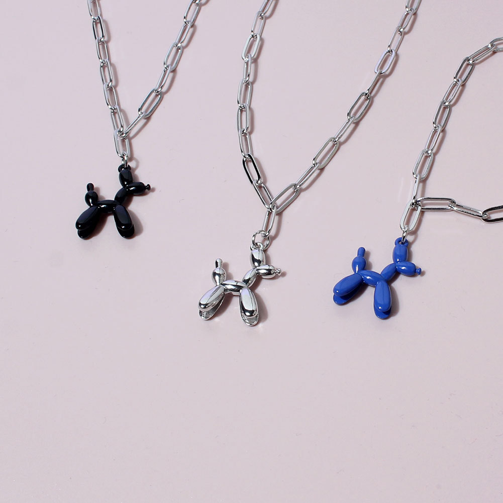 simple style necklace retro personality trend dog pendant hip hop necklace