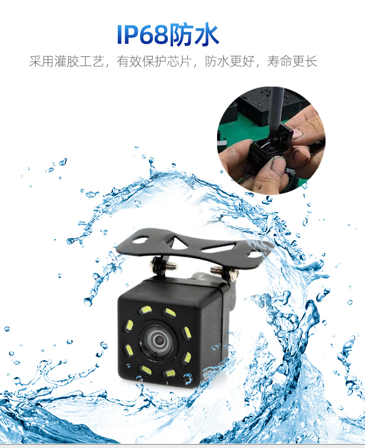 Car 4.3-inch 5-inch folding display system external high-definition night vision waterproof car camera reversing image