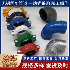 涂塑管件 沟槽连接涂塑复合钢管三通弯头直接等加工