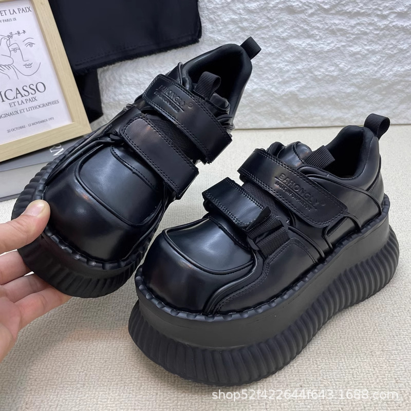 2025 봄 여름 신상 대외 무역 여성용 두꺼운 밑창 큰 발가락 신발, 다용도 캐주얼 플랫폼 로퍼, 국경 간 대외 무역