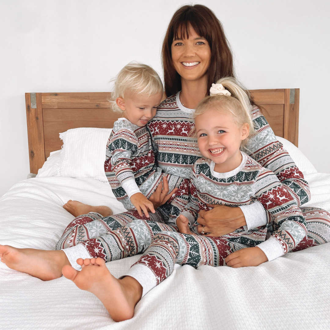 Casual Elk Cotton Blend Polyester Printing Pants Sets Family Matching Outfits display picture 3