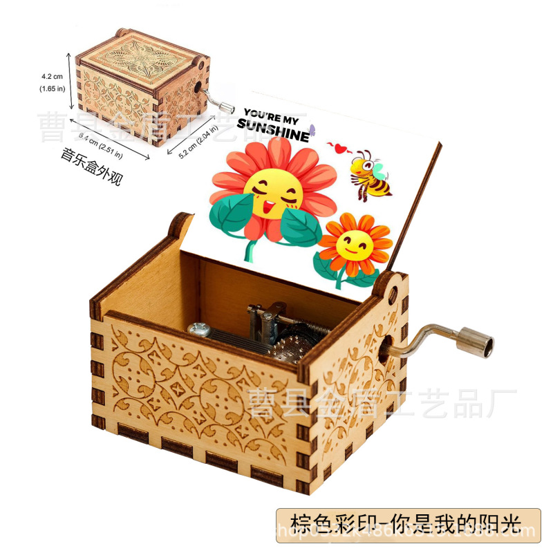 木製の手で音楽箱のアイデアを揺らします。|undefined