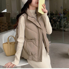 羽绒棉马甲女冬短款2025秋冬宽松外穿立领背心坎肩马夹保暖外套潮
