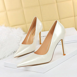 3169-6 Korean style thin heel super high heel sexy nightclub thin shallow mouth pointed patent leather high heels women&