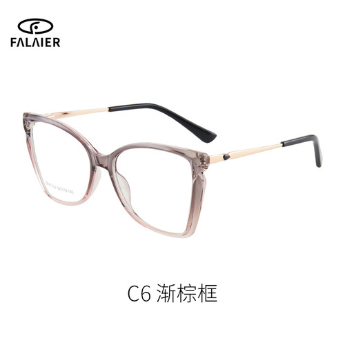 Cross-border foreign trade TR90 myopia cat-eye eyeglass frames, Amazon plain glasses, anti-blue light glasses full-frame