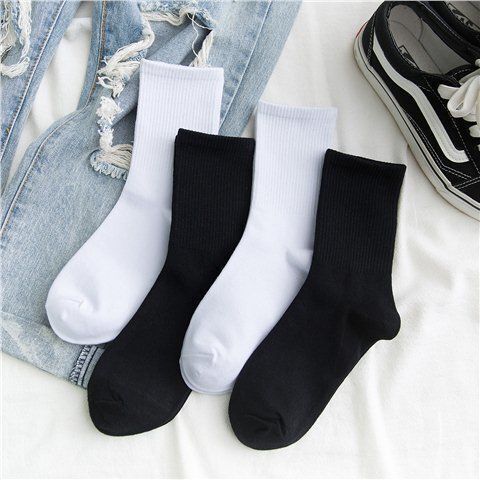 Socks for Men, Pure Color Cotton Socks, Black Long Socks for Men, Spring and Autumn Long Socks for Men, New Year Pure Cotton Anti-Odor and Sweat-Absorbent Sports Socks