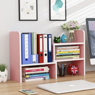 Desktop rounded corner retractable storage rack simple multi-layer desk bookshelf student office bookshelf variety storage rack