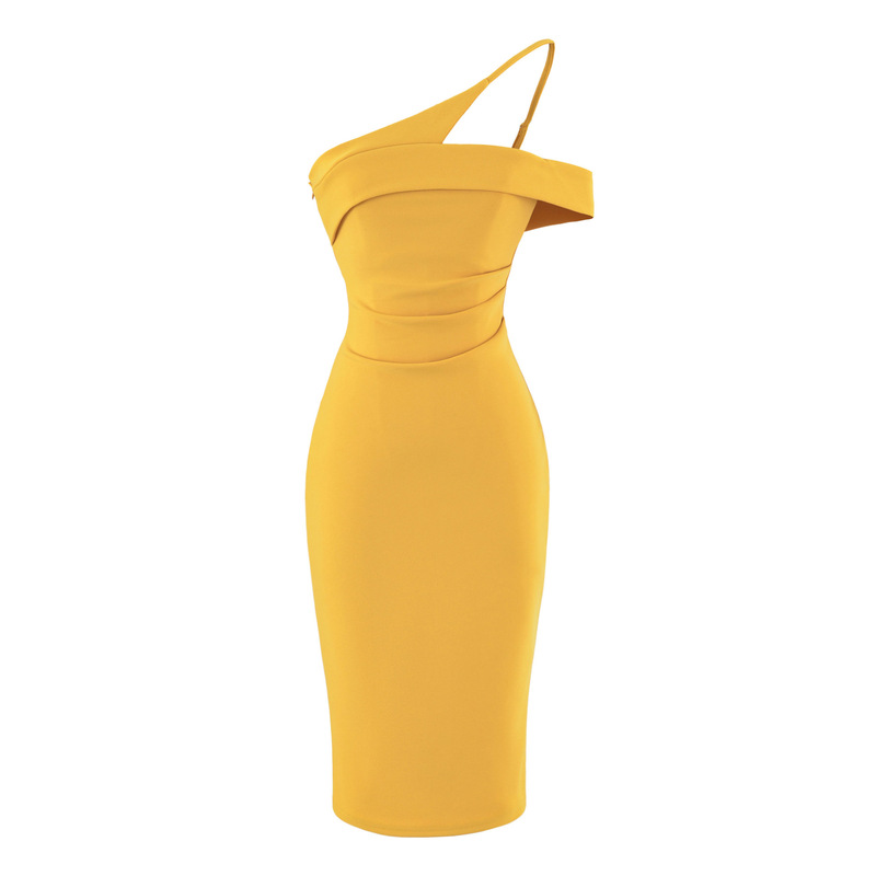 Elegant Mature Style Irregular White Off-Shoulder Strapless Dress for Women, Summer High-End Sexy Bodycon Long Dress