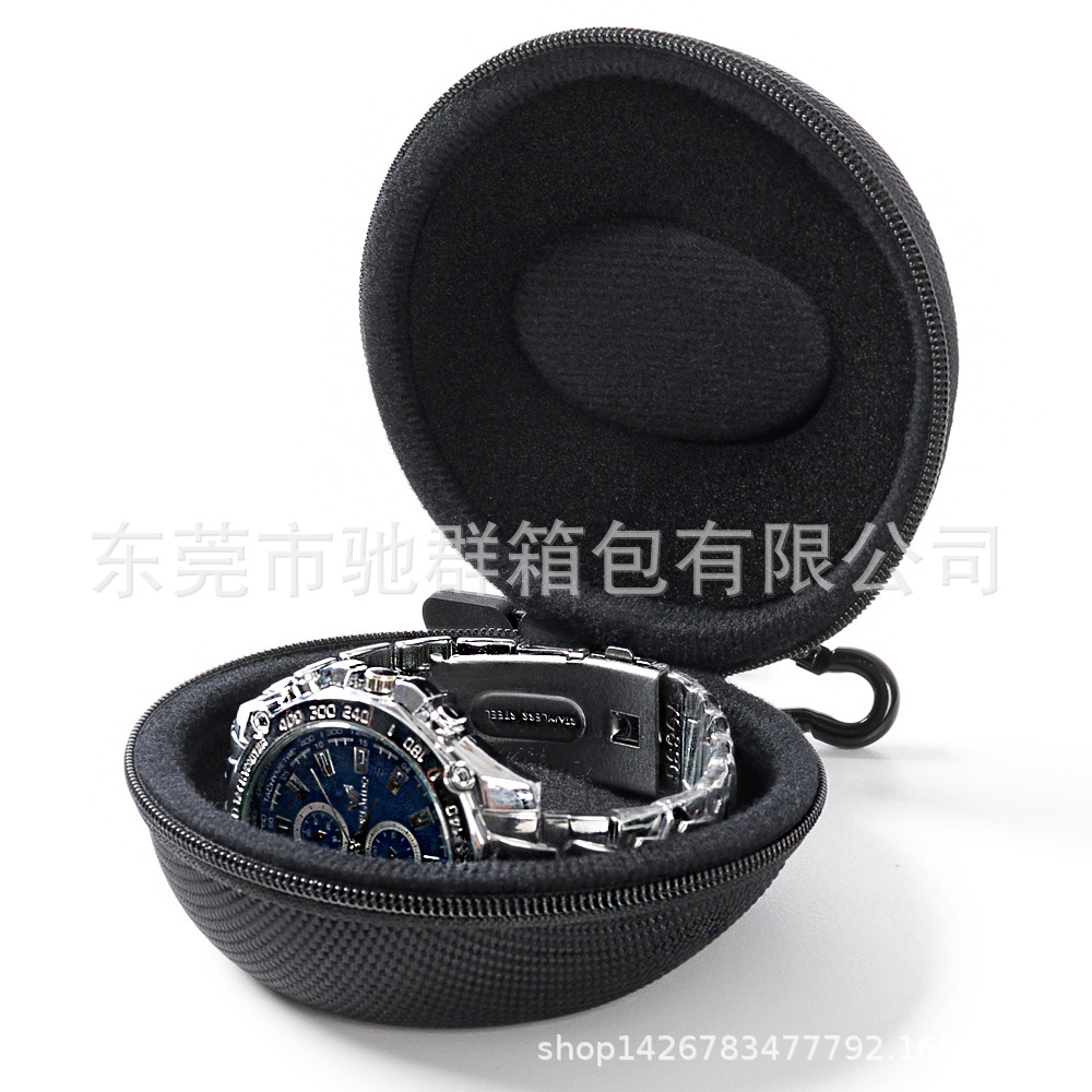 En stock EVA reloj bolsa de almacenamiento anti-presión anti-caída arriba y abajo de dos capas esponja forrado caja de reloj fácil de llevar en viaje de negocios image 3