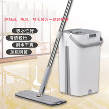 厂家批发免手洗懒人平板拖把套装家用一拖净干湿两用拖把桶组合