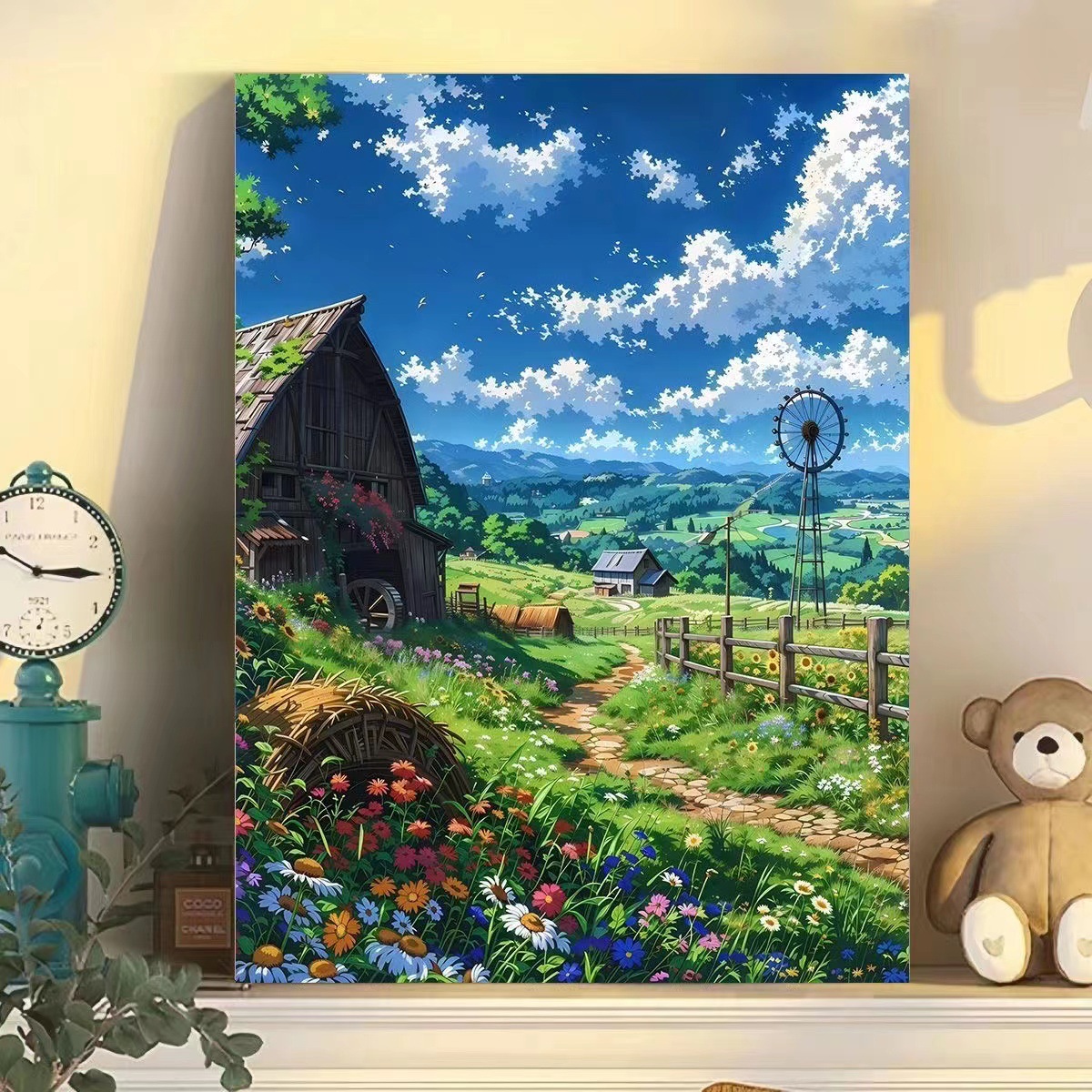 DIY Digital Oil Painting Landscape Hand-Filled Oil Painting Healing Handmade Flower Decoration Painting Stall Art