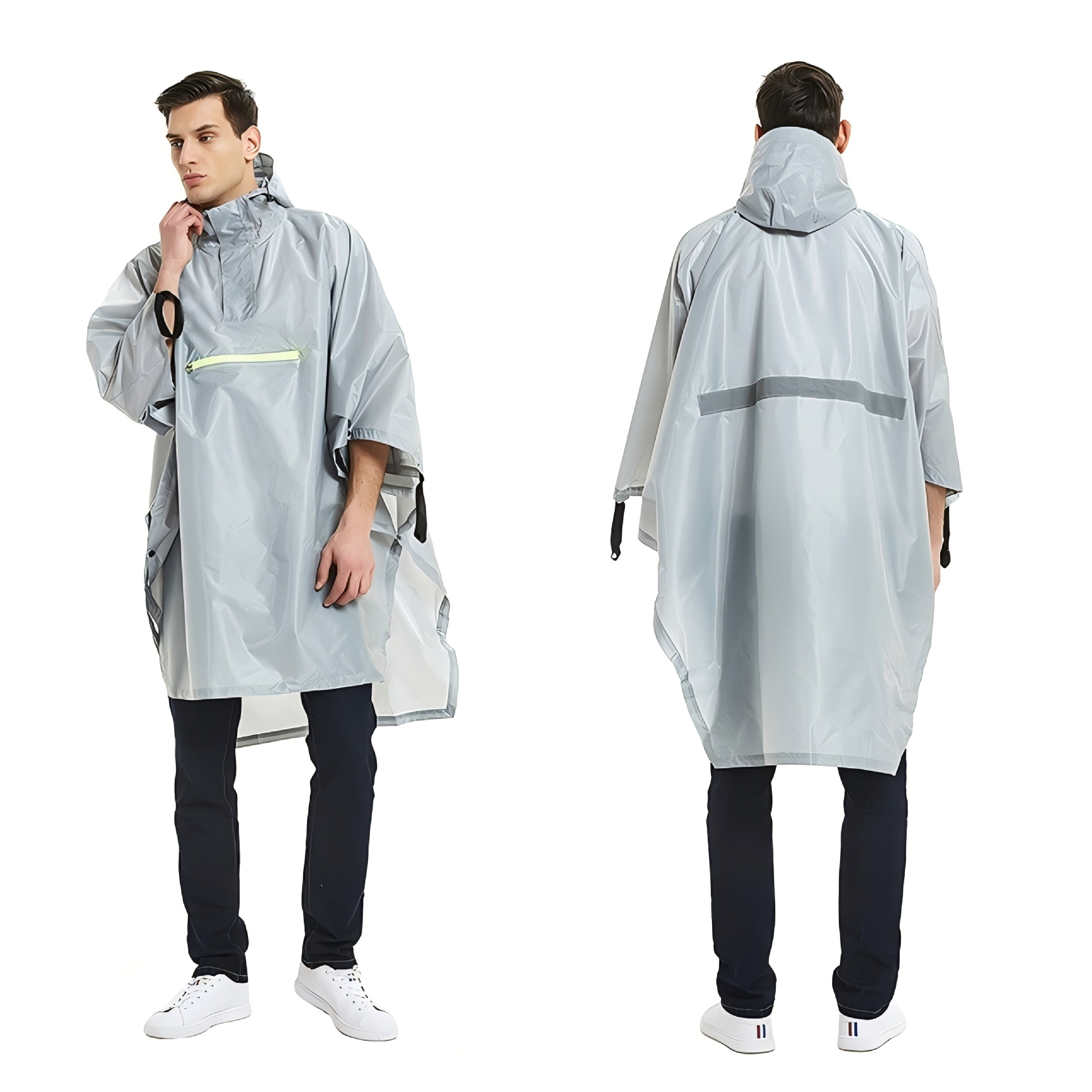Comercio exterior impermeable al aire libre tres en uno poncho 210T poliéster PU viaje senderismo capa montañismo pesca capa impermeable