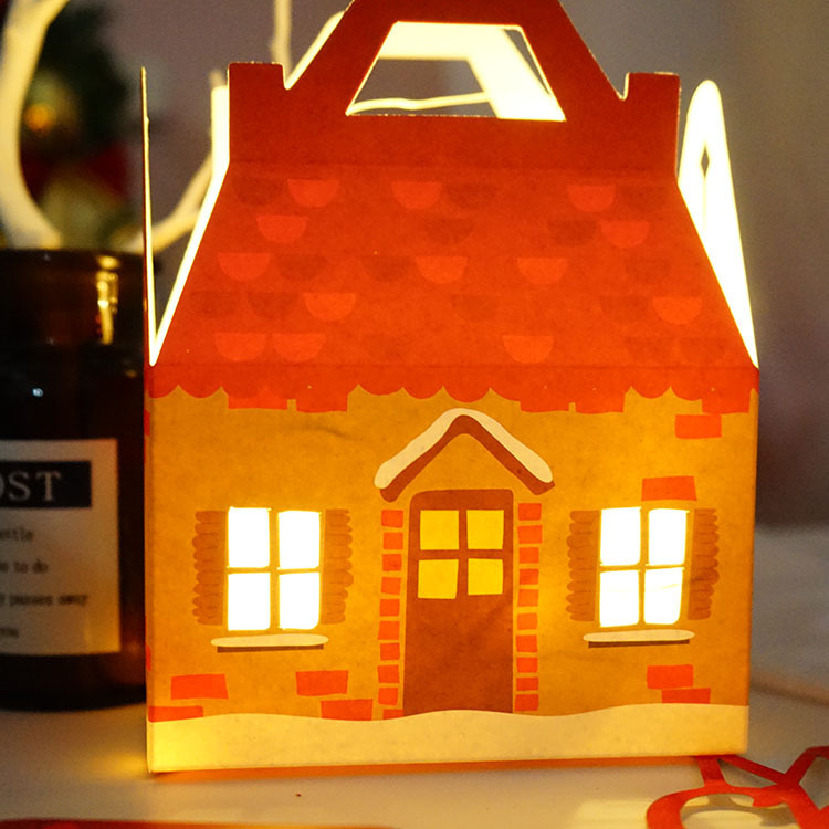 外贸出口款 新款手提房屋形状包装雪花酥 糖果 饼干牛轧饼纸盒子