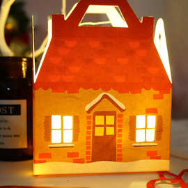 外贸出口款 新款手提房屋形状包装雪花酥 糖果 饼干牛轧饼纸盒子