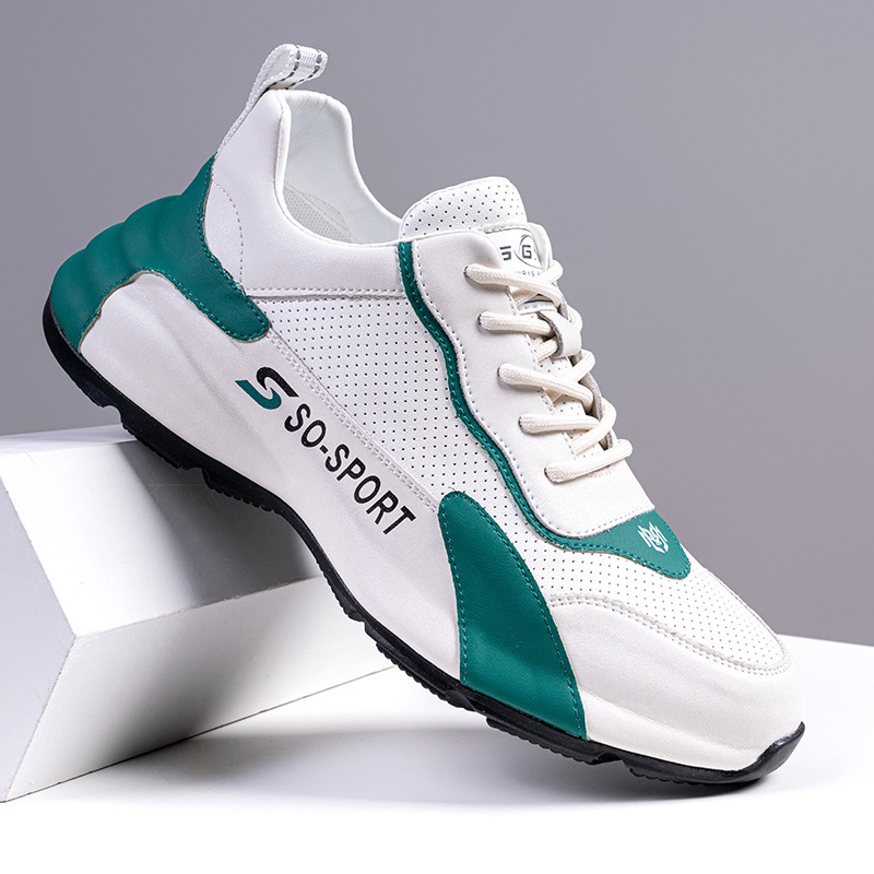 Extra Large Size Men's Shoes, High-Bottom All-Inclusive-Soled Sports Shoes, Spring & Fall New Mesh Casual Shoes, Thick-Soled Inner Heightening Dad Shoes