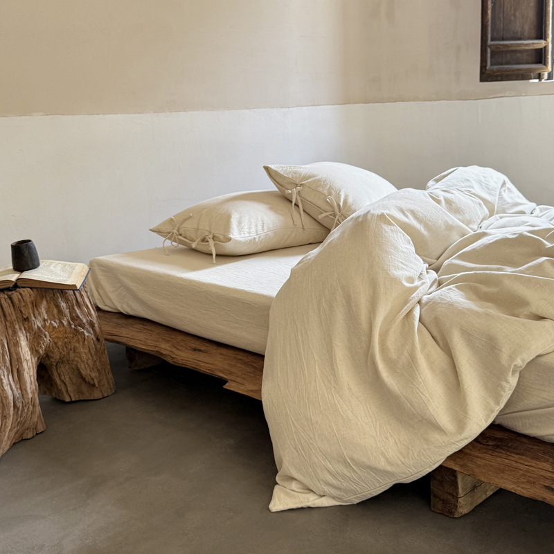 Pure Cotton Jacquard Four-piece Bedding Set Japanese Style Soft_voghion.com