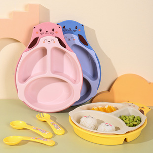 Lunch Box for Primary School Students suit Cartoon Bear Animal Lunch Plate with Spoon Tableware with Meal Lunch Box Lunch Box
