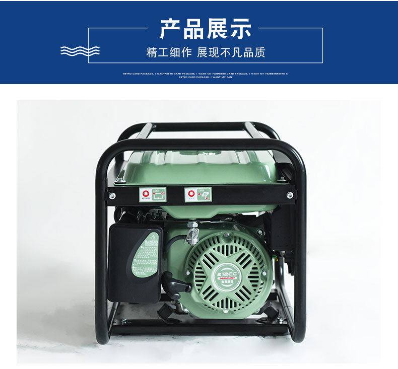 Gasoline Generator 3Kw Single-Phase Small Household 230V Pure Copper Motor Lightweight Factory Wholesale
