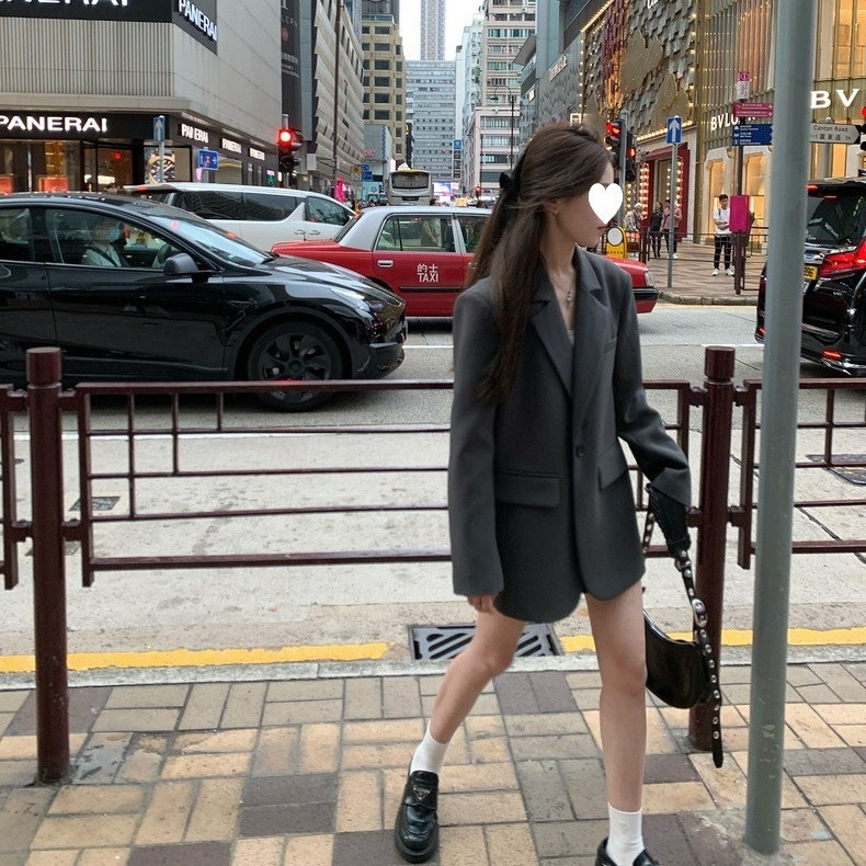 2025新款夏装版型灰色西装外套女春秋免烫高级感百搭气质休闲西服|undefined