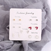 [7 pair] One week's earrings female Korean version of individual geometry love small earrings explosion earrings combination